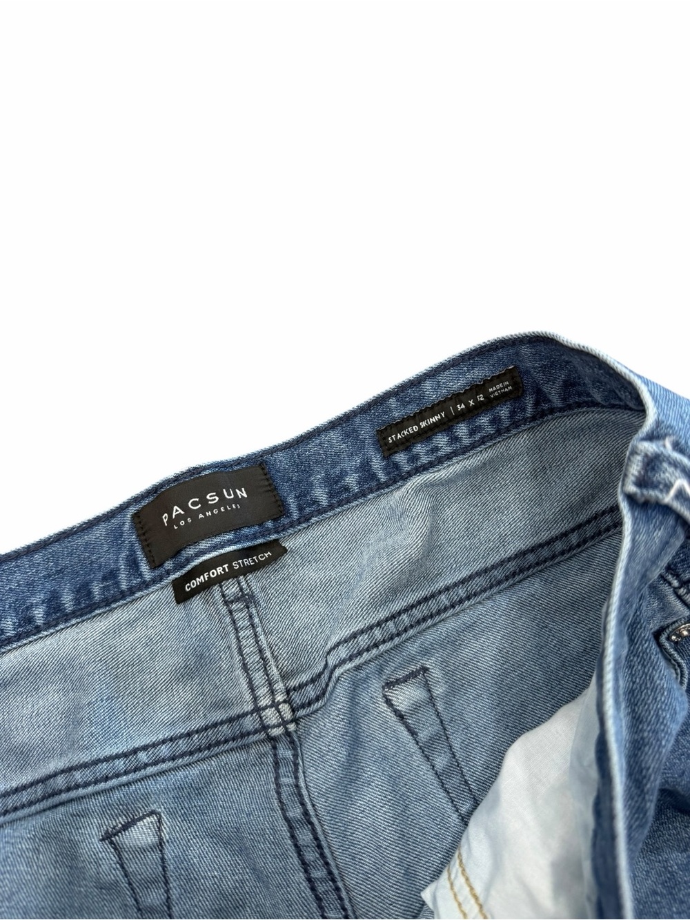 Pacsun Medium Wash Comfort Stretch Stacked Skinny Jeans 34x32 - Picture 3 of 4